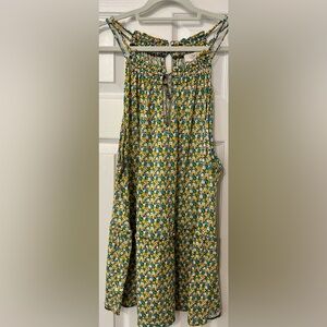 NWT-LOFT Floral Print Sleeveless Blouse - Yellow and Green